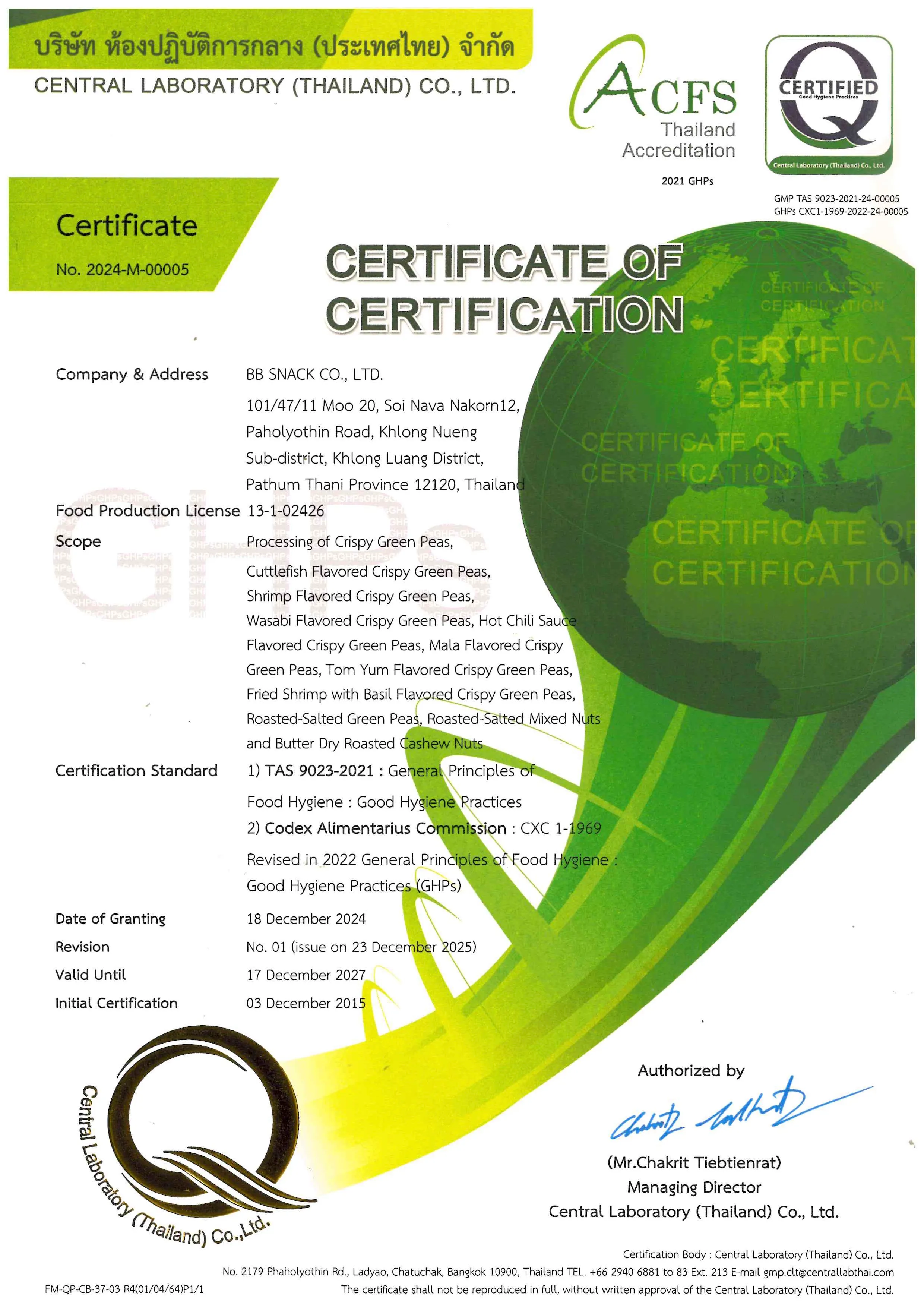 GHP Certificate