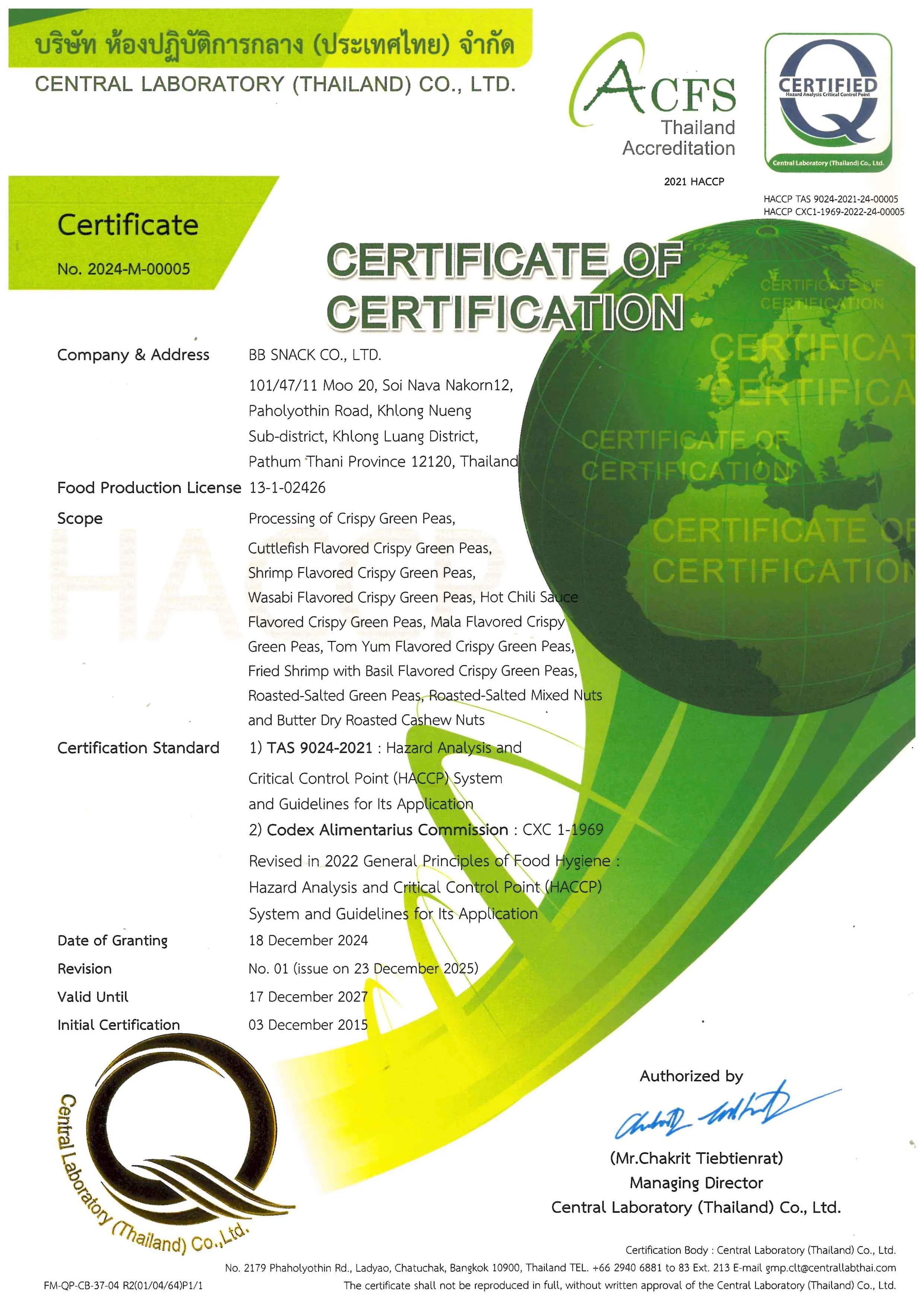 HACCP Certificate