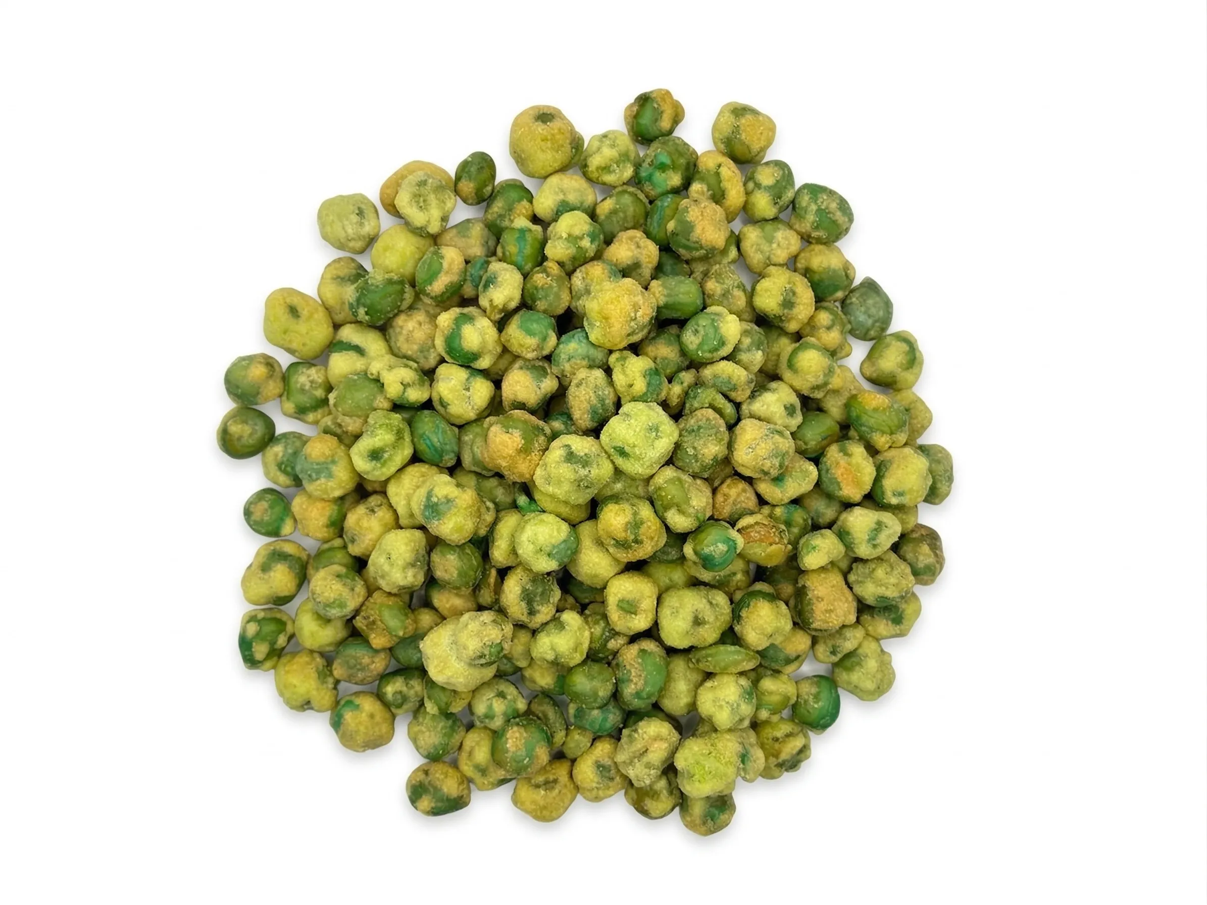 Wasabi fully-coated green peas by BB Snacks — vivid green powder coat, available in bulk for importers